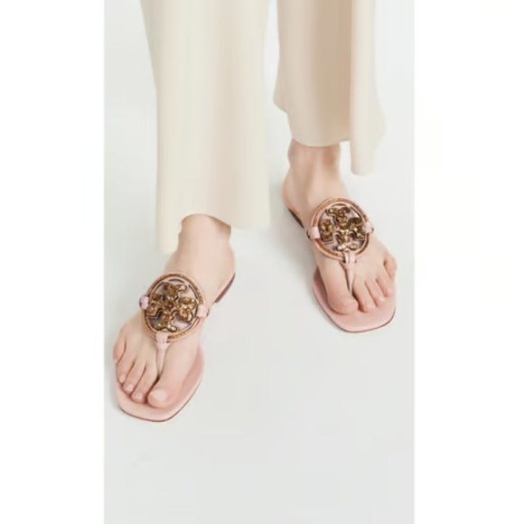 TORY BURCH Jeweled Miller Sandals Meadowsweet Women's (6.5) - Picture 2 of 11